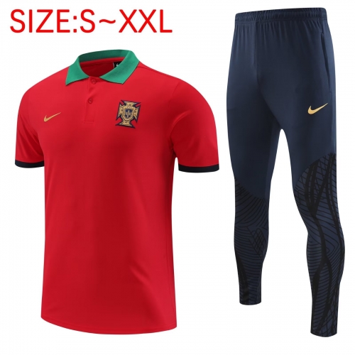 2022/23 Portugal Red Thailand Soccer Polo Unifrom-PO