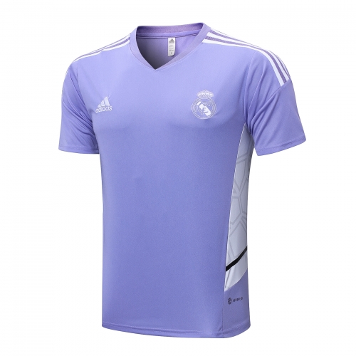 2022/23 Real Madrid Purple Shorts-Sleeve Soccer Tracksuit-815