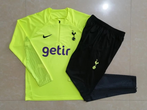 2022/23 Tottenham Hotspur Fluorescent green Thailand Soccer Tracksuit Uniform-815