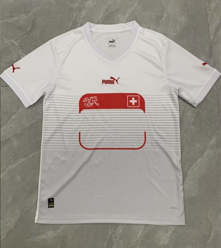 2022 World Cup Switzerland Away White Thailand Soccer Jersey AAA-1041