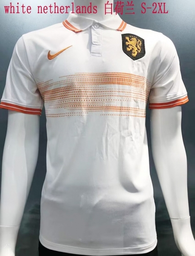 2022/23 Netherlands White Thailand Polo Shirts-BY