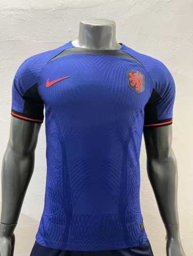 Player Version 2022-2023 Netherlands Away Dark Blue Thailand Soccer Jersey AAA-703