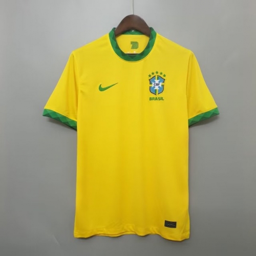 2020-2021 Brazil Home Yellow Thailand Soccer Jersey AAA-07