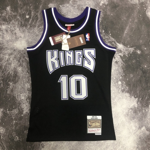 01 Season SW Retro Version NBA Sacramentos Kings Black #10 Jersey-311