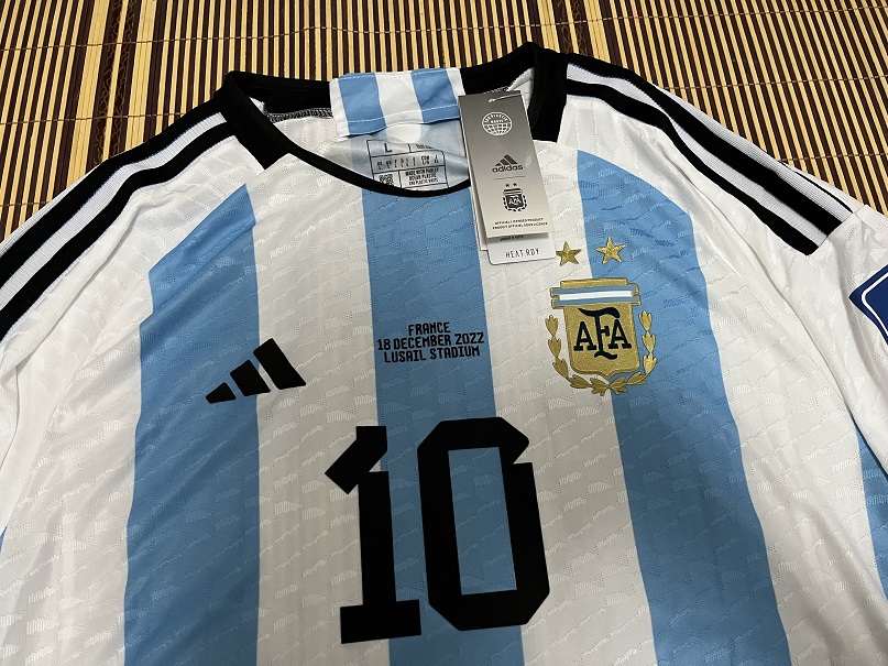Player Version 3 Star 2022/23 Argentina Home White & Blue #10 (MESSI ...