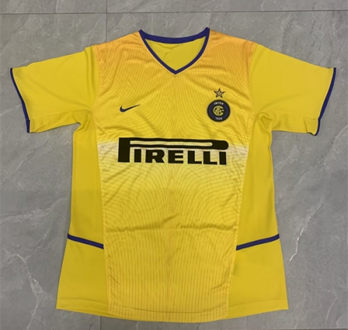 02-03 Retro Version Inter Milan 2nd Away Yellow Thailand Soccer Jersey AAA-1041