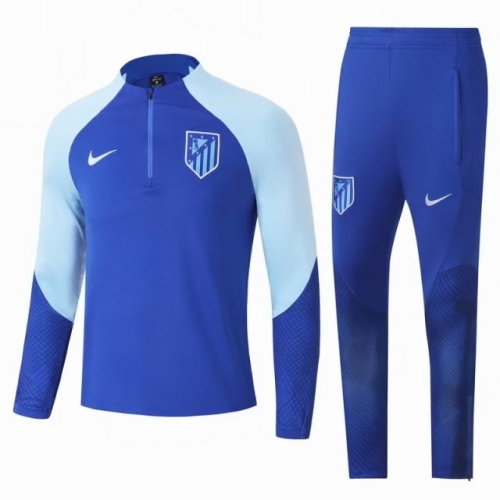 2022/23 Atletico Madrid Blue Kids/Youth Soccer Tracksuit Uniform-GDP