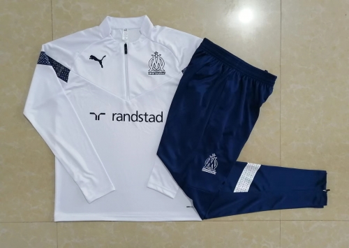 2022/23 Olympique Marseille White Thailand Soccer Tracksuit Uniform-815