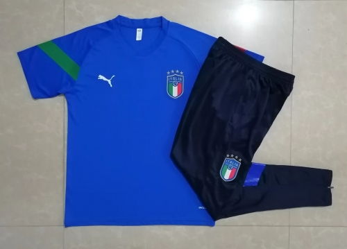 2022/23 Italy Blue Shorts-Sleeve Thailand Soccer Uniform-815