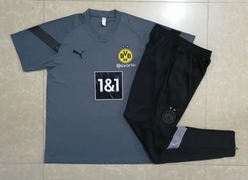 2022/23 Borussia Dortmund Black & White Shorts-Sleeve Thailand Soccer Jersey Uniform-815