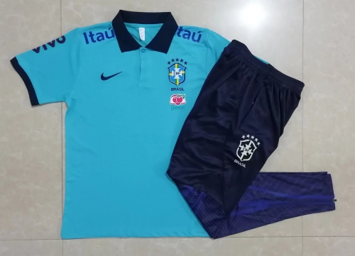 2022/23 Brazil Blue Thailand Polo Uniform-815