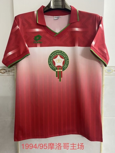 1994-1995 Retro Version Morocco Home Red Thailand Soccer Jersey AAA-2041