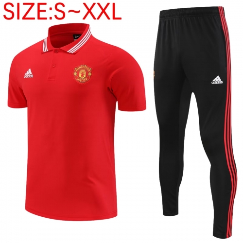 2022/23 Manchester United Red Thailand Polo Uniform-PO