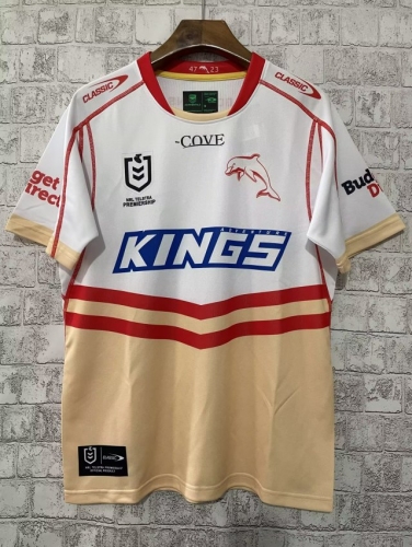 2023 Miami Dolphins White & Yellow Thailand Rugby Shirts-805