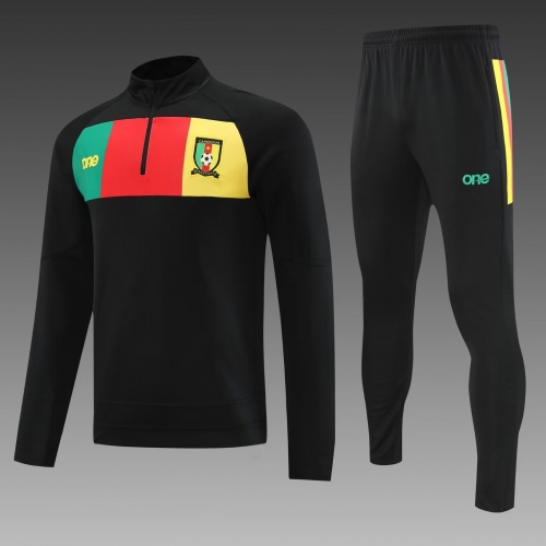 2022/23 Cameroon Black Thailand Soccer Tracksuit Uniform-PO