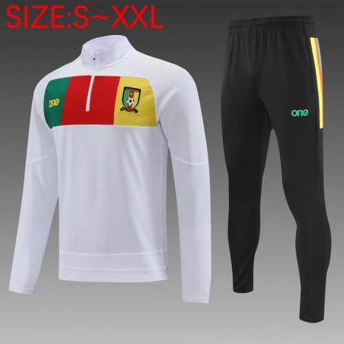 2022/23 Cameroon White Thailand Soccer Tracksuit Uniform-PO