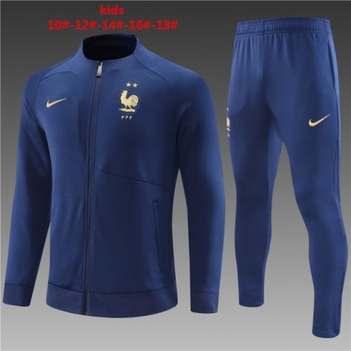 2022/23 France Royal Blue Kids/Youth Jacket Unifom-801