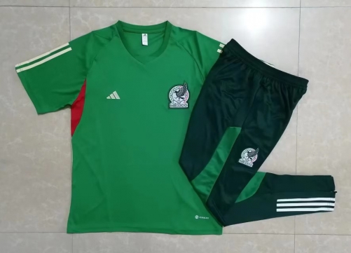 2022/23 Mexico Green  Shorts-Sleeve Thailand Soccer Tracksuit Unifrom-815