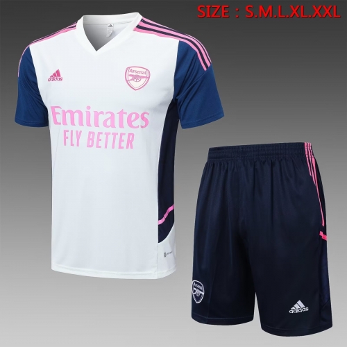 2022/23 Arsenal Gray Shorts-Sleeve Thailand Soccer Uniform-815