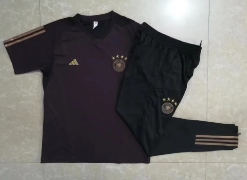 2022/23 Germany Black & Purple Shorts-Sleeve Thailand Soccer Uniform-815