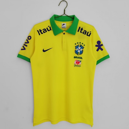 2022/23 Brazil Yellow Soccer Thailand Polo Shirts-710