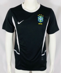 02 Retro Version Brazil goalkeeper Black Soccer Thailand Jersey AAA-503