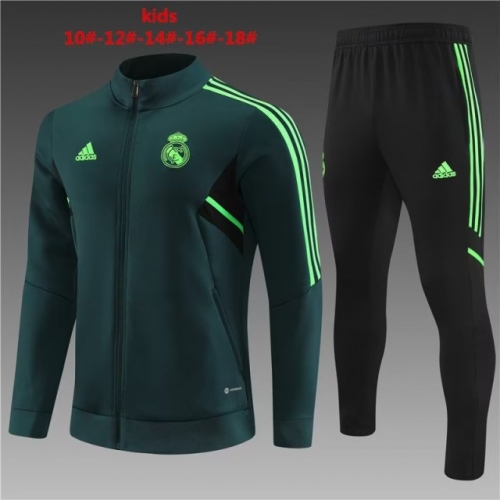 2022/23 Real Madrid Dark Green Thailand Jacket Soccer Uniform-710