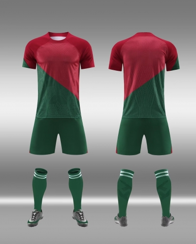 Without Logo 22/23 Portugal Home Red Soccer Uniform-DN