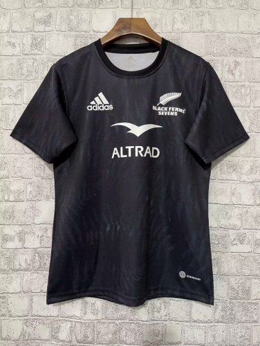 2022/23 New Zealand Black Round Collar Thailand Rugby Shirts-805