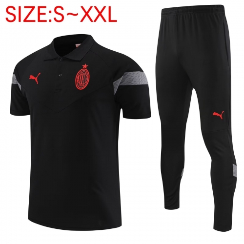 2022/23 AC Milan Black Thailand Polo Uniform-PO