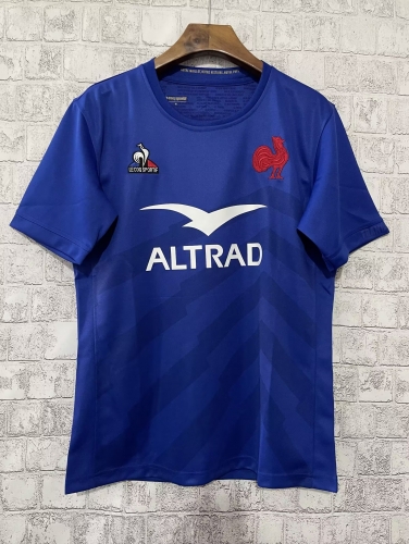 2023 France Home Royal Blue Thailand Rugby Shirts-805