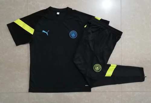 2022/23 Manchester City Black Shorts-Sleeve Thailand Tracksuit Uniform-815