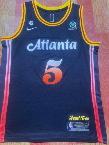 2023 City NK Version NBA  Atlanta Hawks Royal Blue #5 Jersey