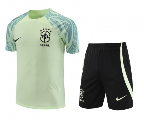 2022/23 Brazil Light Green Thailand Soccer Training Uniform-418