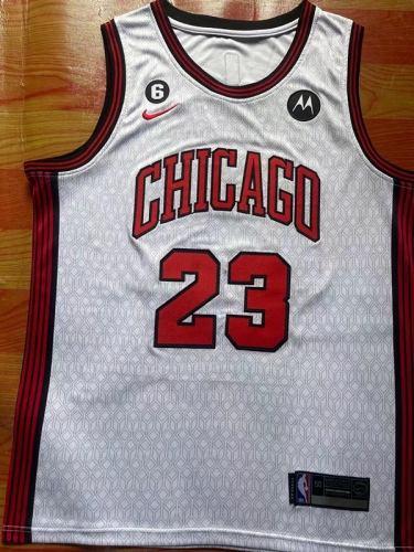 2023 City Version Chicago Bull  NBA White #23 Jersey