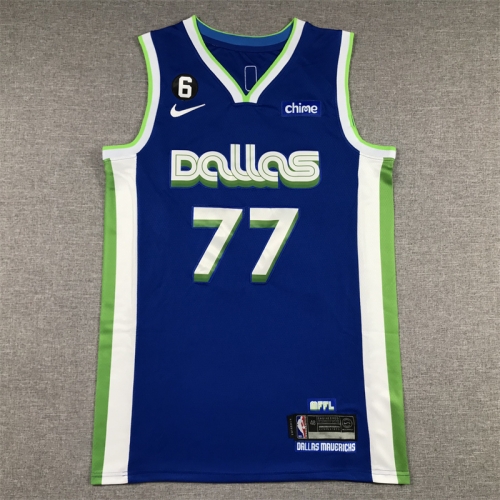 2023 Season City Version Dallas Mavericks NBA Royal Blue #77 Jersey