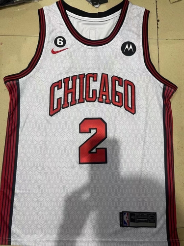 2023 City Version Chicago Bull NBA White #2 Jersey