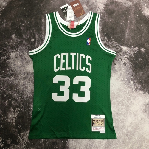 Hot press 08 Retro Version Boston Celtics Green NBA #33 Jersey-311