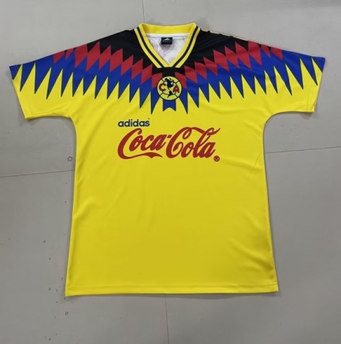 1995 Retro Version Club América Home Yellow Thailand Soccer Jersey AAA-2041/410/811