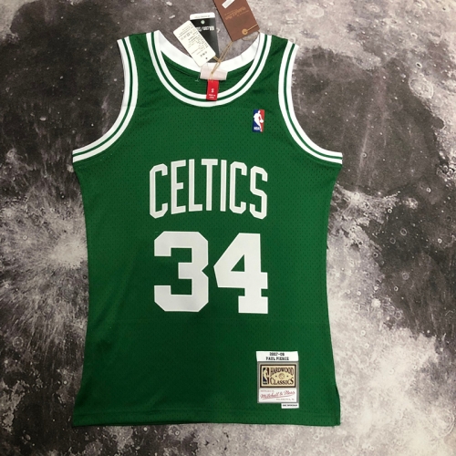 Hot press 08 Retro Version Boston Celtics Green NBA #34 Jersey-311