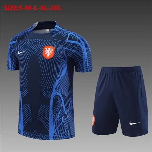 2022-23 Netherlands Royal Blue Thailand Soccer Tracksuit Uniform-801