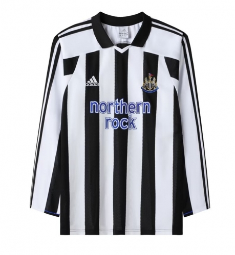 03 Retro Version Newcastle United Home Black & White LS Thailand Soccer Jersey AAA-2011