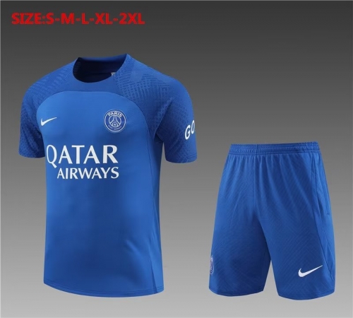 2022/23 Paris SG Caiblue Short-Sleeve Thailand Soccer Tracksuit Uniform-801