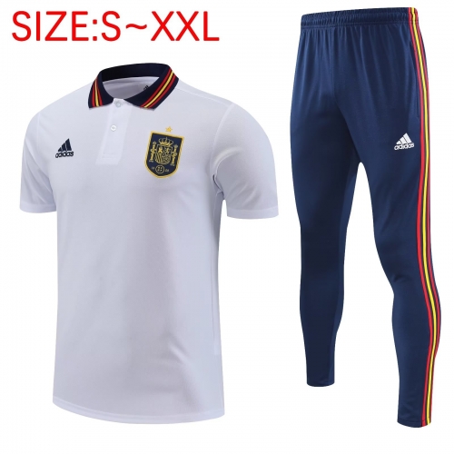 2022/23 Spain White Thailand Polo Unifrom-PO