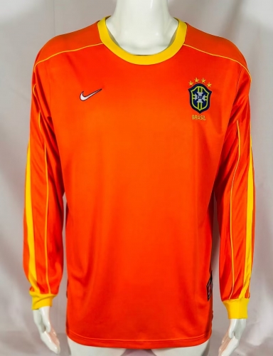 2022/23 Brazil Goalkeeper Orange Thailand LS Soccer Jerseys AAA-503