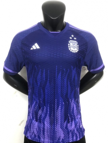 3 Star Player Version 22/23 World Cup Argentina Away Purple Thailand Soccer Jersey AAA-MY/16/408