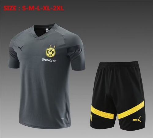 2022/23 Borussia Dortmund Gray Shorts-Sleeve Thailand Soccer Uniform-801