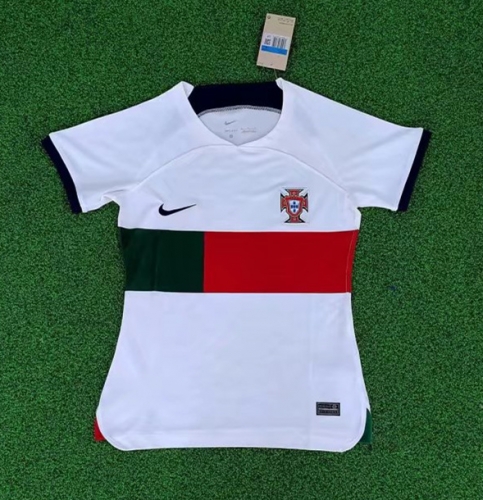 2022/23 Portugal Away White Female Thailand Soccer Jersey-319/418