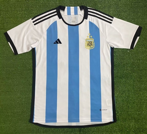 3 Star (S-4XL ) 2022/23 Argentina Home White & Blue Thailand Soccer Jersey AAA-705/320/416