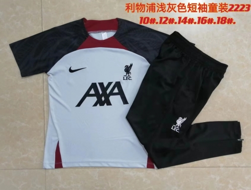 Kids 2022/23 Liverpool Gray Kids/Youth Soccer Tracksuit Uniform-815